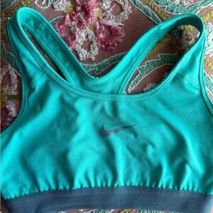 Nike Women's Teal Sports Bra with Gray Band